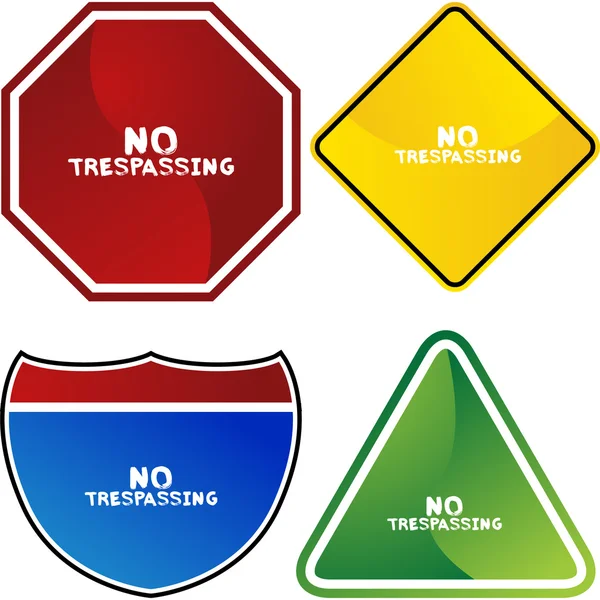Nej Trespassing färgglada ikoner — Stock vektor