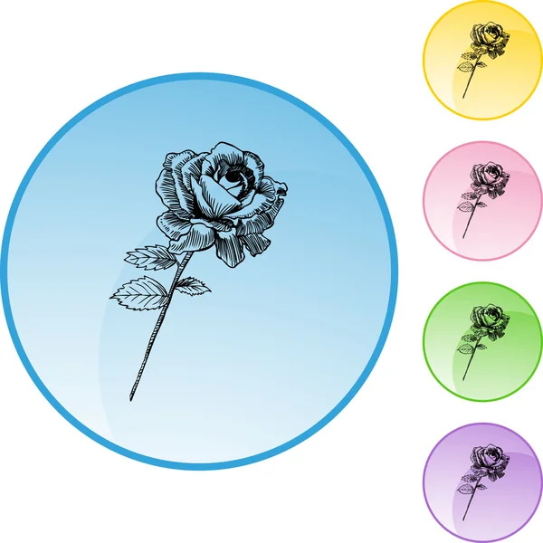 Rose Stem icono web — Archivo Imágenes Vectoriales