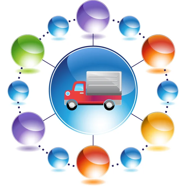 Camion de livraison icône web — Image vectorielle