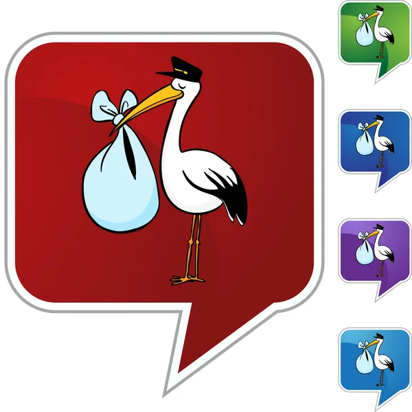 Stork leverans ikonen — Stock vektor