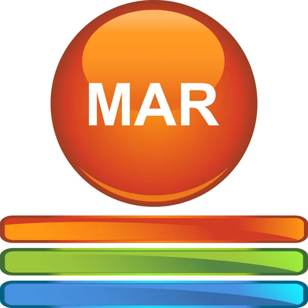 Μαρτίου κουμπί web — Διανυσματικό Αρχείο