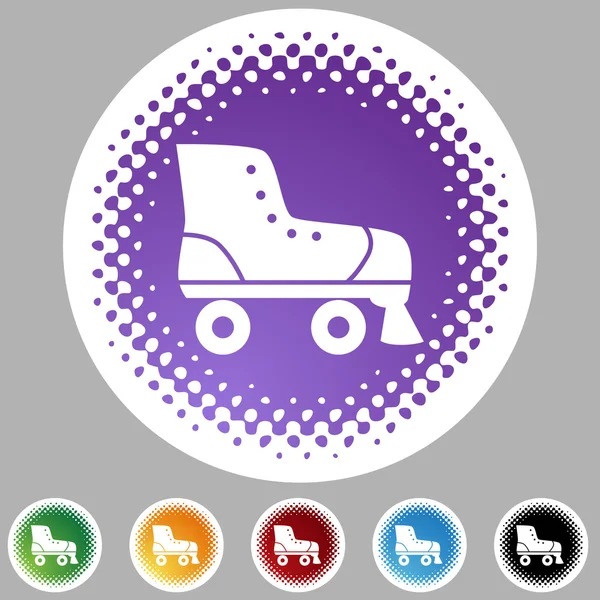 Rollerskate icon button — Stock Vector