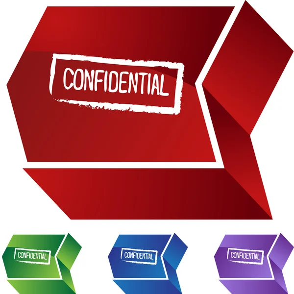 Tinta confidencial Sello icono web — Vector de stock