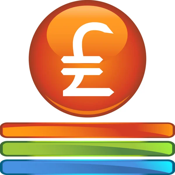 Libras dinheiro sinal web botão — Vetor de Stock