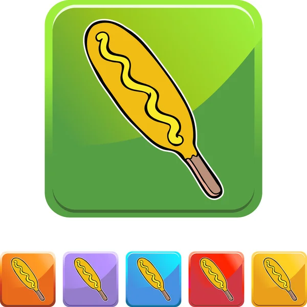 Corndog botón icono — Vector de stock