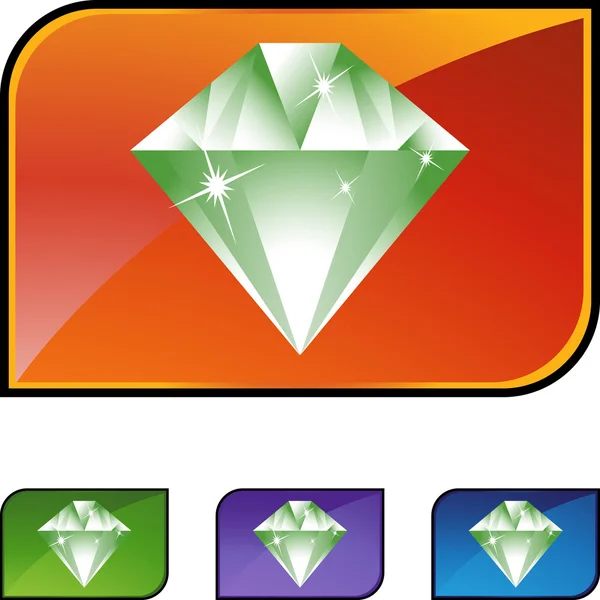 Ícone de esmeralda botão —  Vetores de Stock