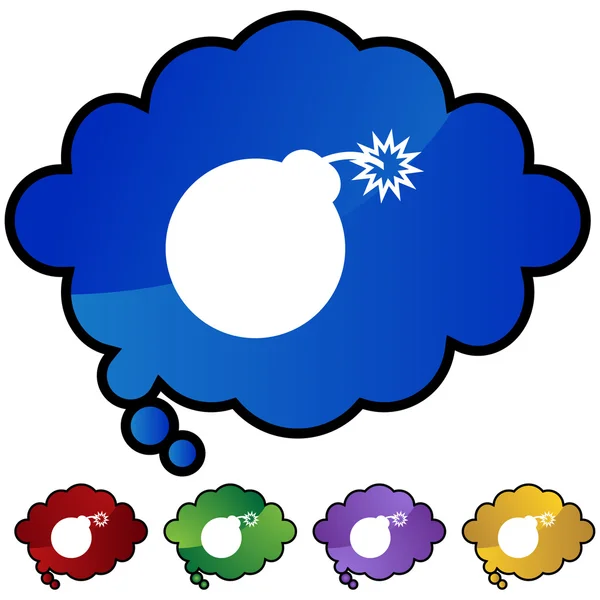 Bomb icon button — Stock Vector