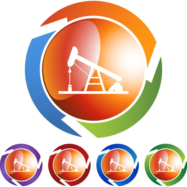 Petrol sondaj platformu web düğmesi — Stok Vektör