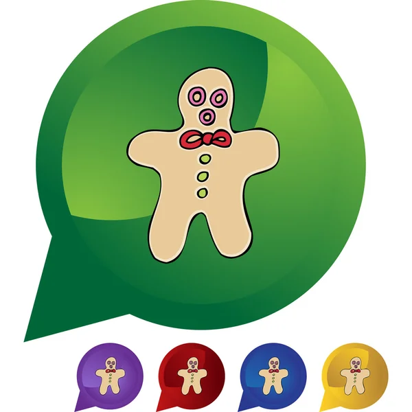 Gingerbread Man ícone web — Vetor de Stock