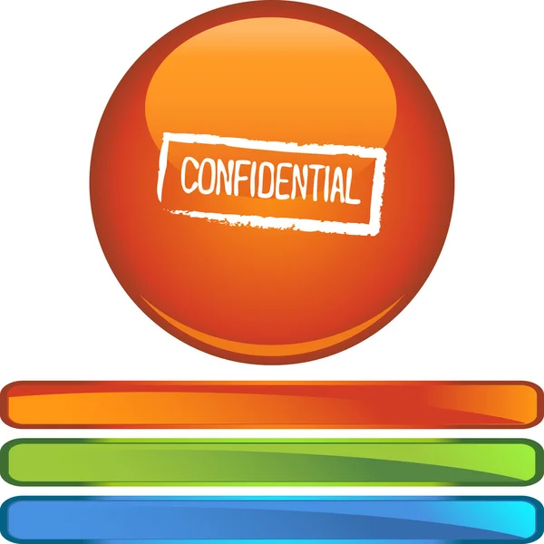 Icône web du timbre d'encre confidentiel — Image vectorielle