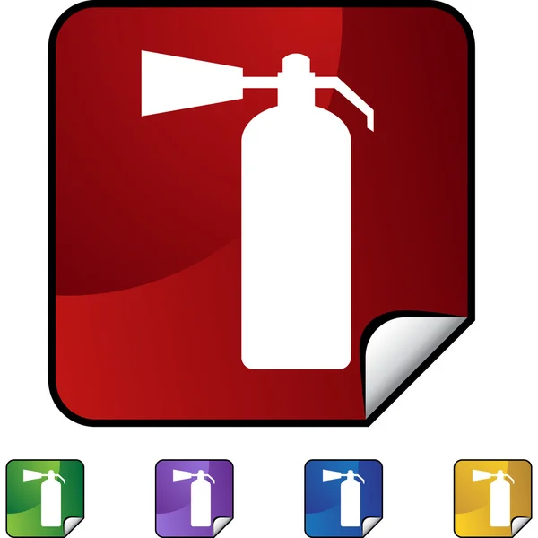 Fire Extinguisher web button — Stock Vector