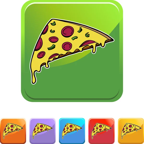 Pizza Slice ikon gomb — Stock Vector