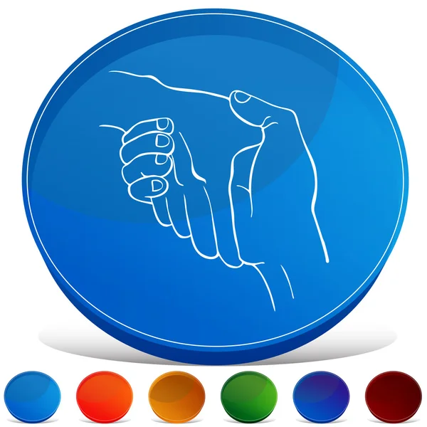 Handshake Gemstone Button Set — Stock Vector