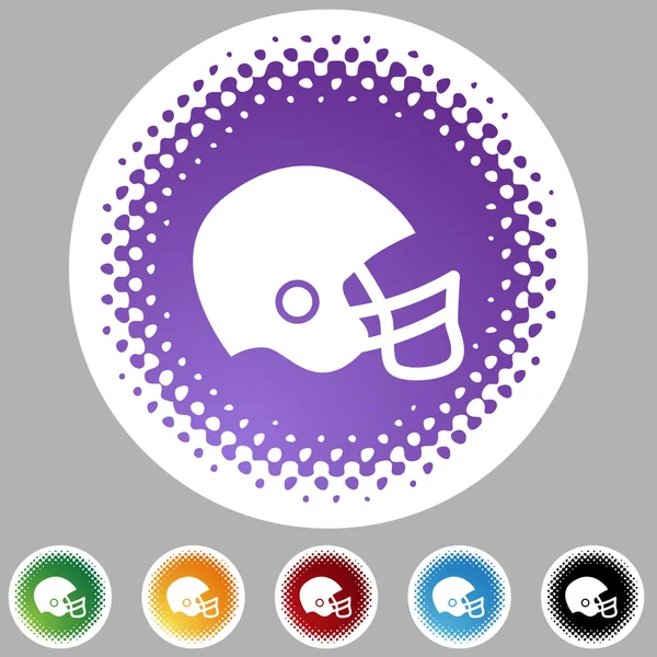 Football helmet web button — Stock Vector