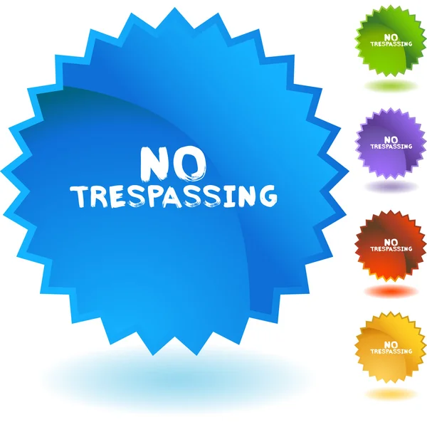 No Trespassing colorful icons — Stock Vector