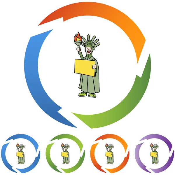 Standbeeld Liberty web pictogram — Stockvector