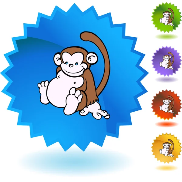 Monkey web button — Stock Vector