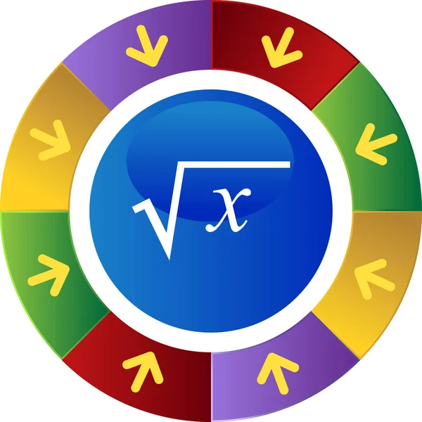 Vierkantswortel web knop — Stockvector