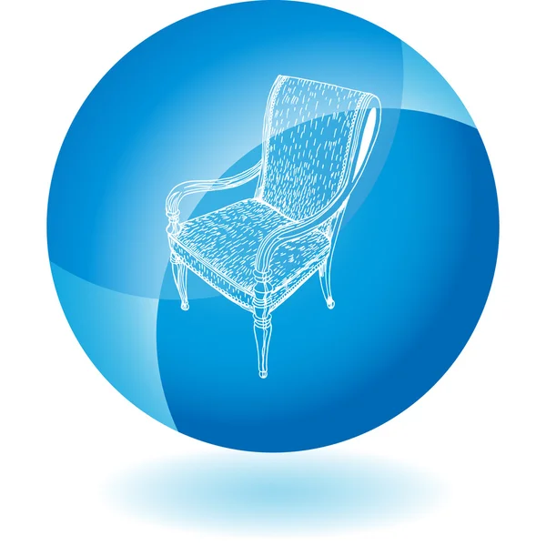 Botão web cadeira — Vetor de Stock