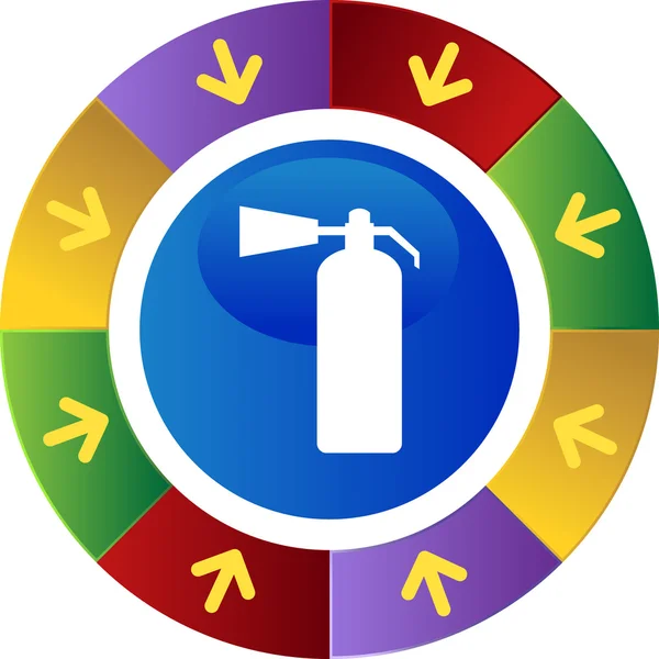 Fire Extinguisher botón web — Vector de stock