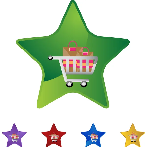 Carro de compras icono web — Vector de stock