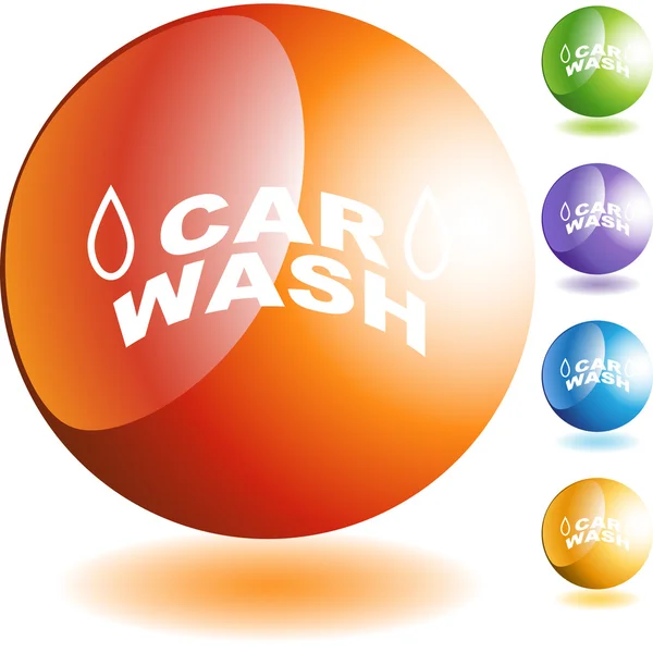 Carro Wash web botão — Vetor de Stock