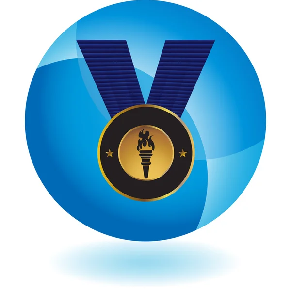 Gouden medaille web pictogram — Stockvector