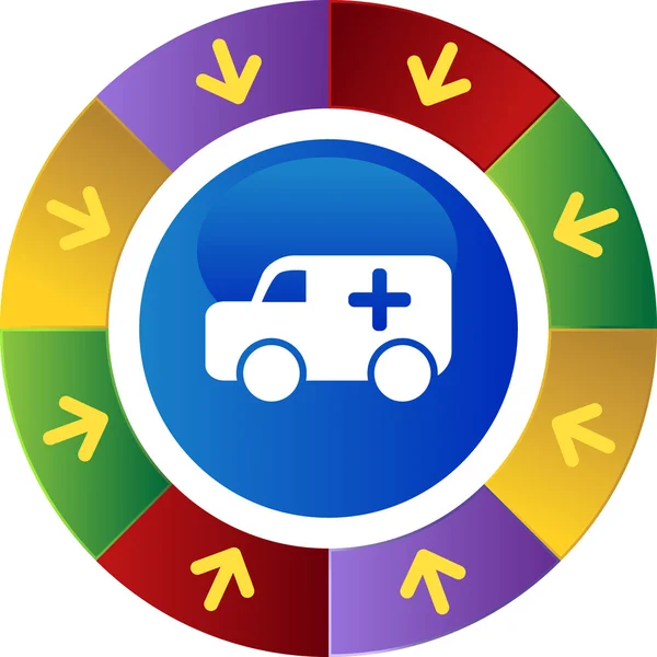 Ambulance web button — Stock Vector