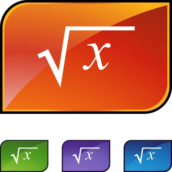 Vierkantswortel web knop — Stockvector