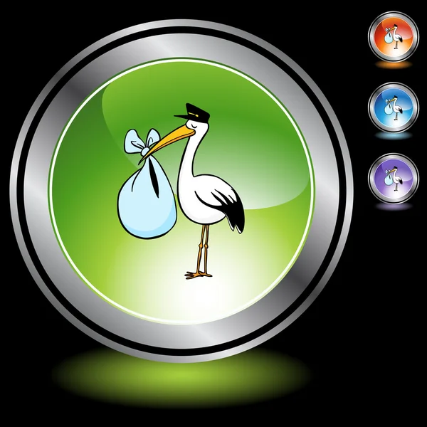 Cigogne icône de livraison — Image vectorielle