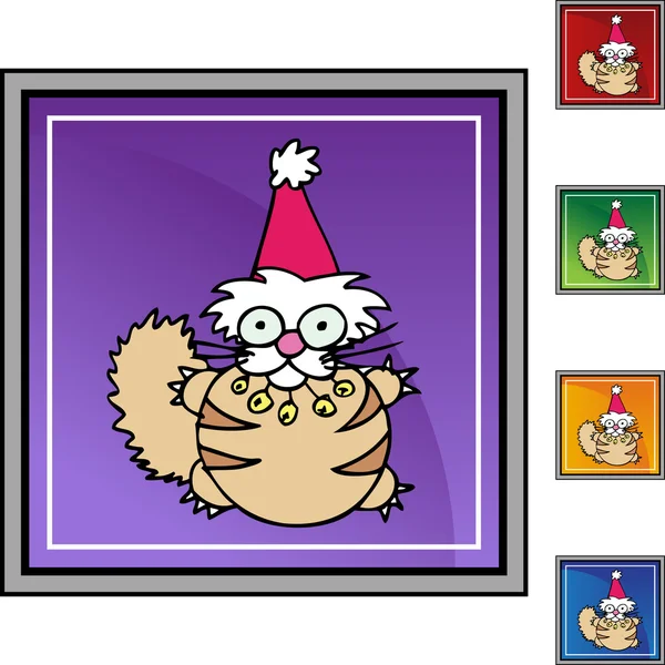 Chat de Noël icône web — Image vectorielle