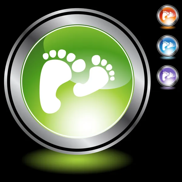 Feet web button — Stock Vector