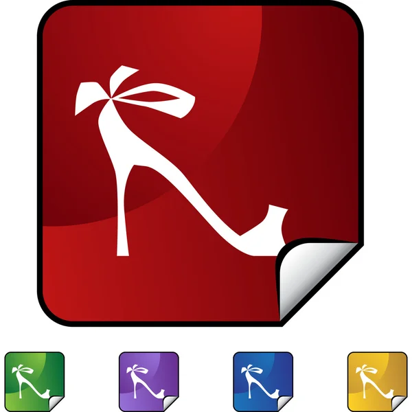 High heel shoe web button — 图库矢量图片