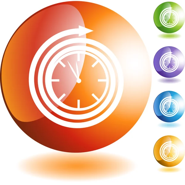 Horloge bouton web — Image vectorielle