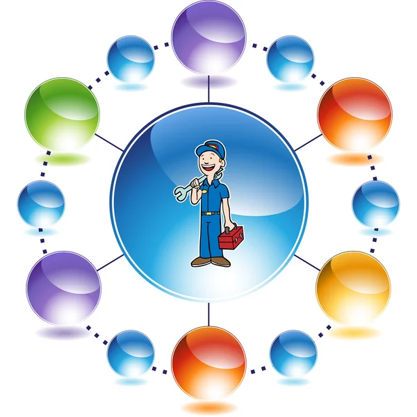 Mechanische web pictogram — Stockvector