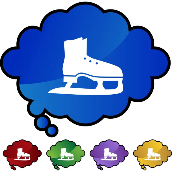 Ice skate icon button — Stock Vector