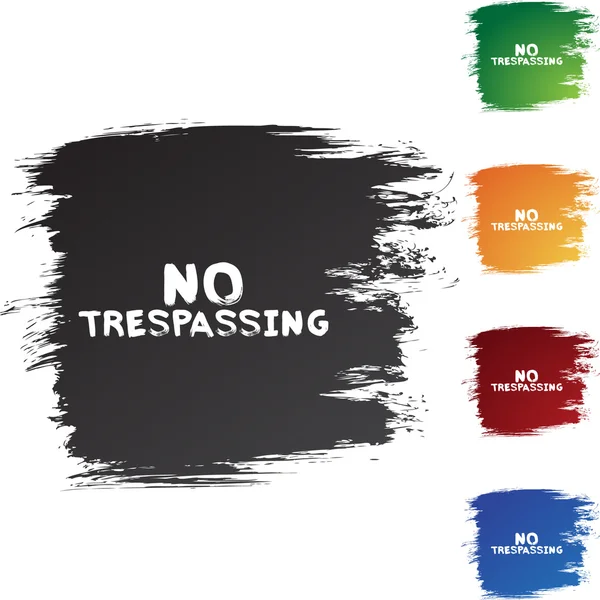 No Trespassing colorful icons — Stock Vector