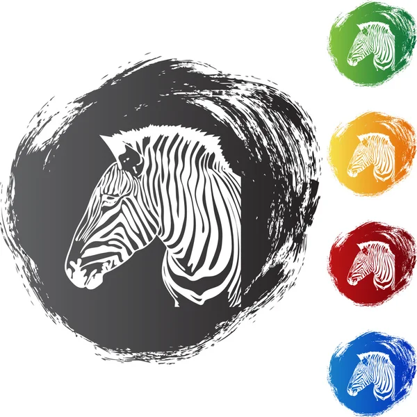 Pulsante web zebra — Vettoriale Stock