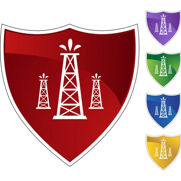 Bouton web puits de pétrole — Image vectorielle