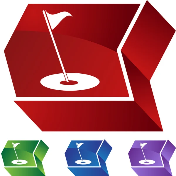 Pulsante web bandiera golf — Vettoriale Stock