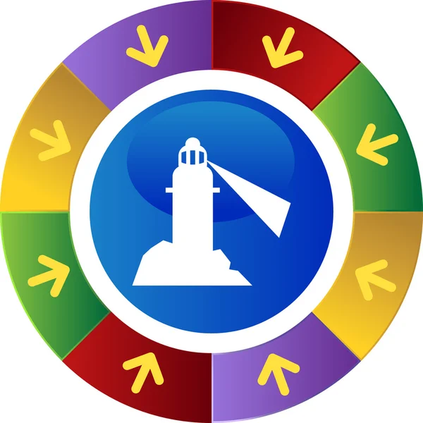 Lighthouse button set — Stock Vector