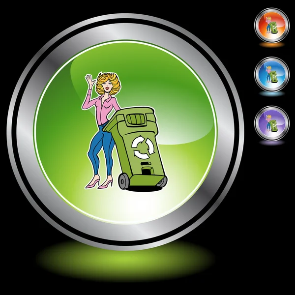 Reciclaje Mujer icono web — Vector de stock