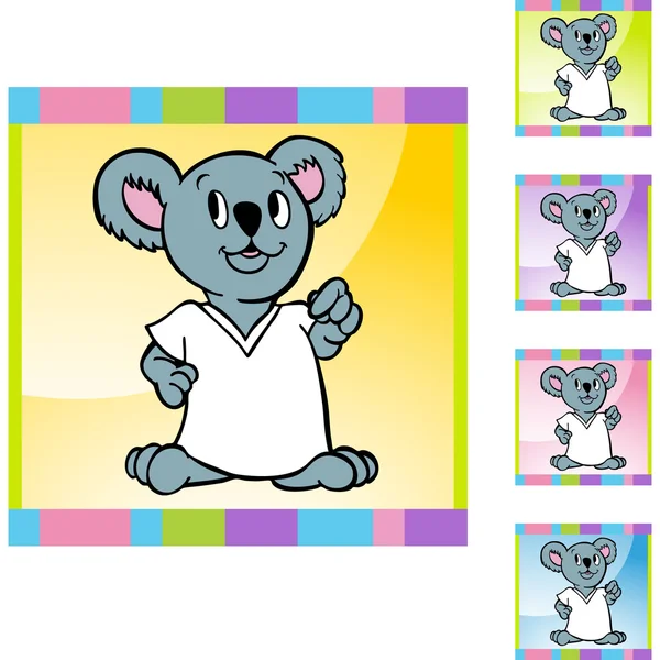 Koala icon button — Stock Vector