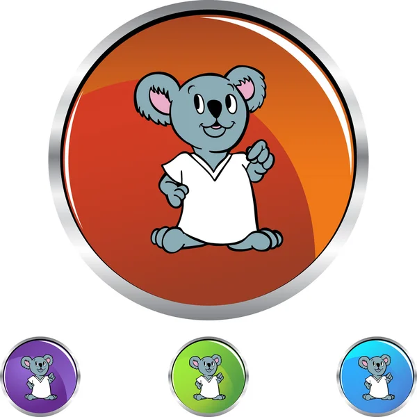 Botón icono Koala — Vector de stock