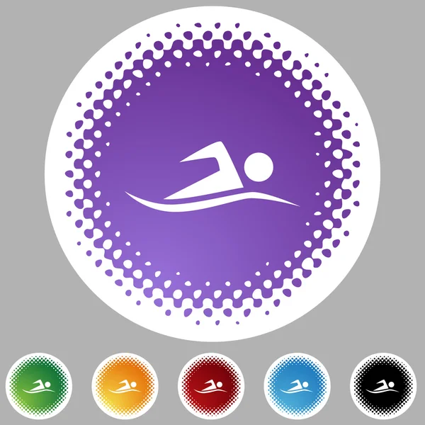 Botón web nadador — Archivo Imágenes Vectoriales