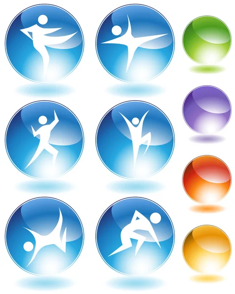 Karate Crystal Icon Set — Stockvector