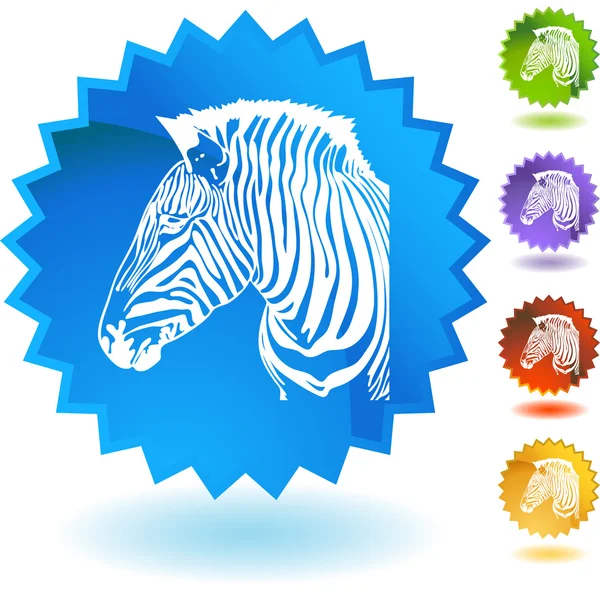 Zebra-Webbutton — Stockvektor