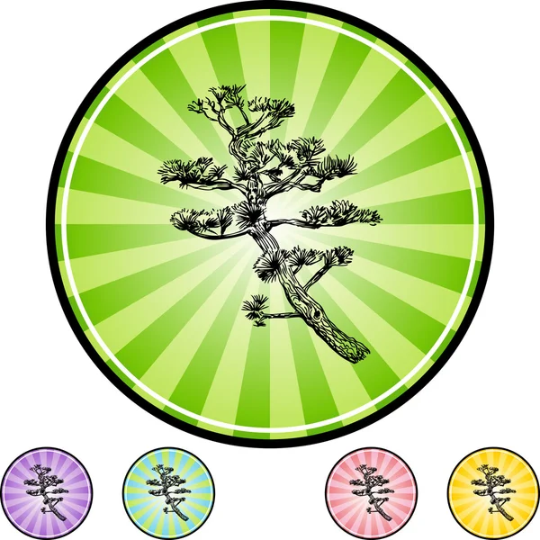 Botón web Árbol Bonsai — Archivo Imágenes Vectoriales