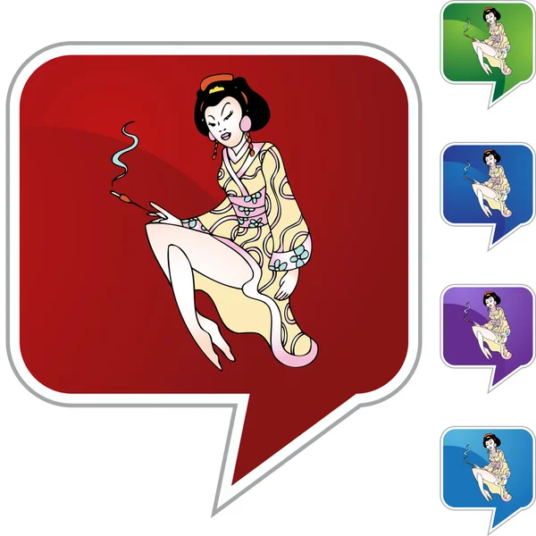 De knoop van het pictogram van de Geisha — Stockvector