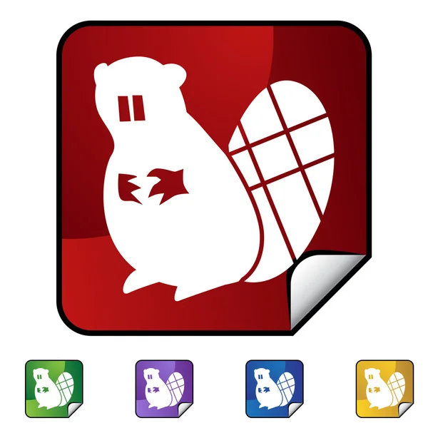 Beaver Icon set — Stockvector